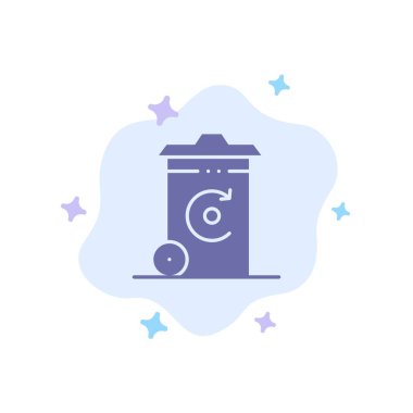 Bin, Geri Dönüşüm, Enerji, Soyut Bulut Üzerinde Recycil bin Mavi Simge 