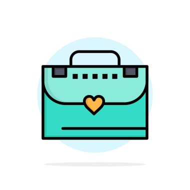 Çanta, Evrak Çantası, Aşk Soyut Daire Arka Plan Düz renk Simgesi