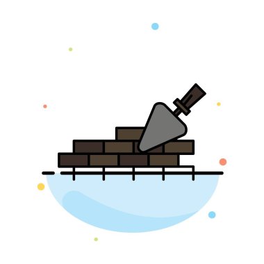 Tuğla işi, Mason, bina, seyahat soyut düz renk simgesi Temp