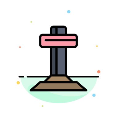 Hıristiyanlık, haç, paskalya Soyut Düz Renk Simge Şablonu