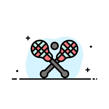 Crosse, Lakros, Sopa, Sticks İş Düz Çizgi Dolu Simge 