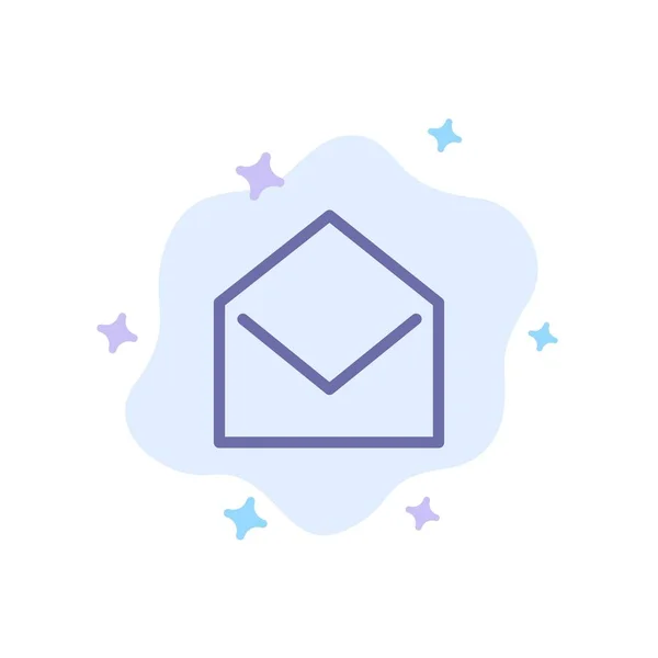 Affaires, Courrier, Message, Icône bleue ouverte sur Abstract Cloud Backgr — Image vectorielle