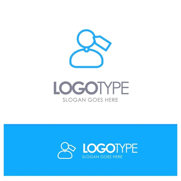 Tag, Marcar, melena, Trabajo azul contorno logotipo lugar para el eslogan — Vector de stock