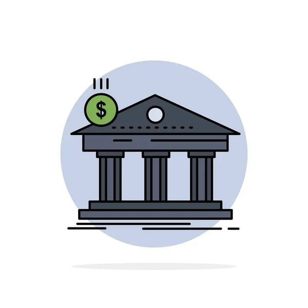 Arquitetura Banco Bancário Construção Federal Flat Color Icon Vector —  Vetores de Stock