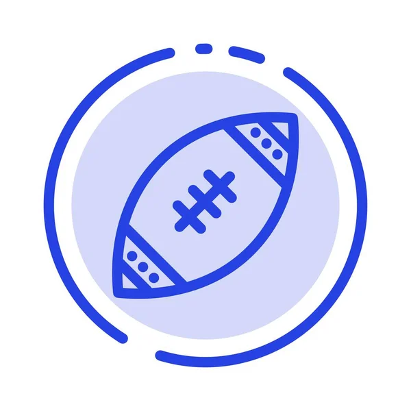 Amerikanisch, ball, football, nfl, rugby blue dotted line icon — Stockvektor