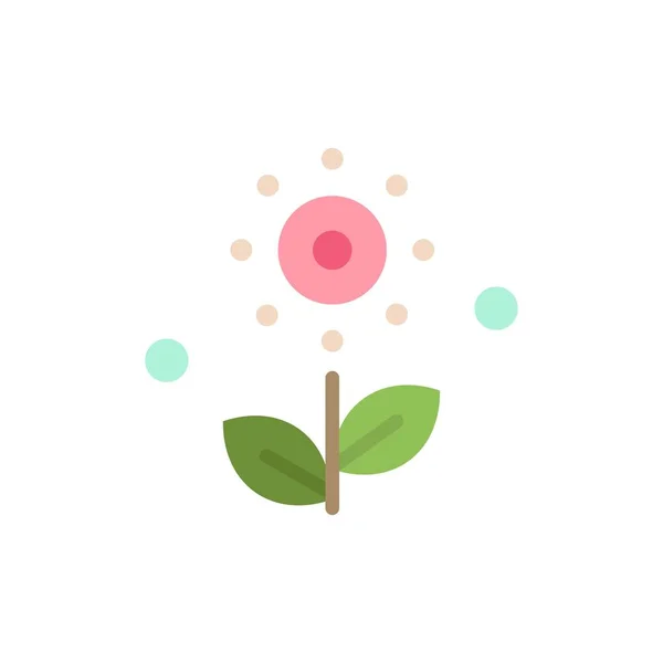 Çiçek, Bitki, Gül, Bahar Düz Renk Simgesi. Vektör simgesi afiş — Stok Vektör
