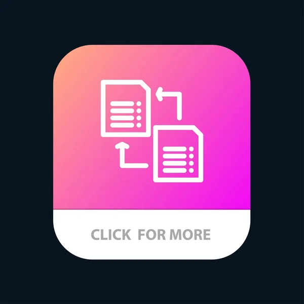 Кнопка мобильного приложения Data, File, Share. Android и IOS Li — стоковый вектор