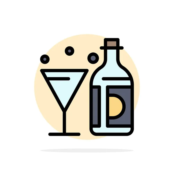 Dricka, Vin, Amerikanska, Flaska, Glas Abstrakt Cirkel bakgrund — Stock vektor