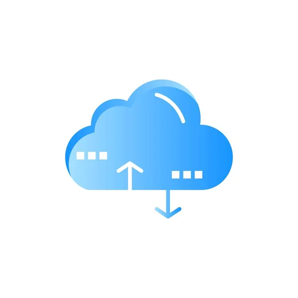 Cloud, Computing, Link, Data Flat Color Icon. Icône vectorielle banne — Image vectorielle