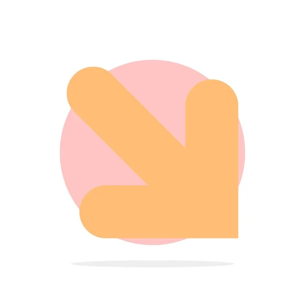 Pil, ner, höger abstrakt cirkel bakgrund platt färg ikon — Stock vektor