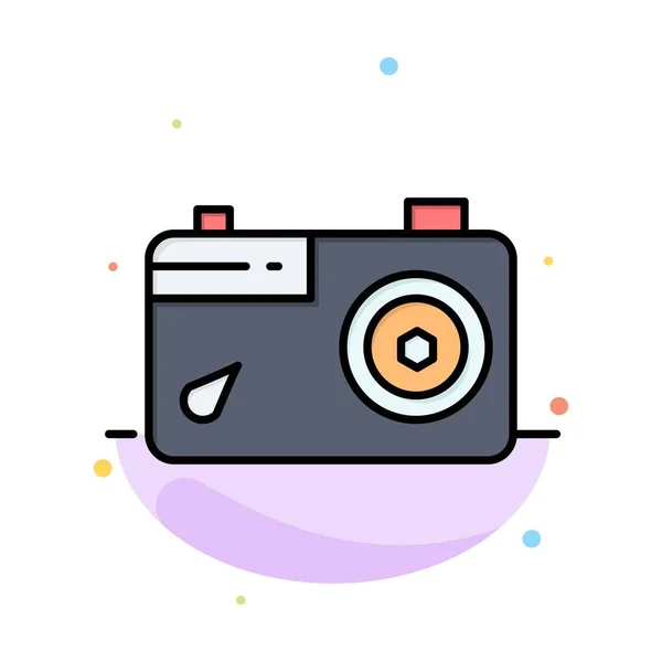 Máquina fotográfica, imagem, quadro, foto abstrato modelo de ícone de cor plana —  Vetores de Stock