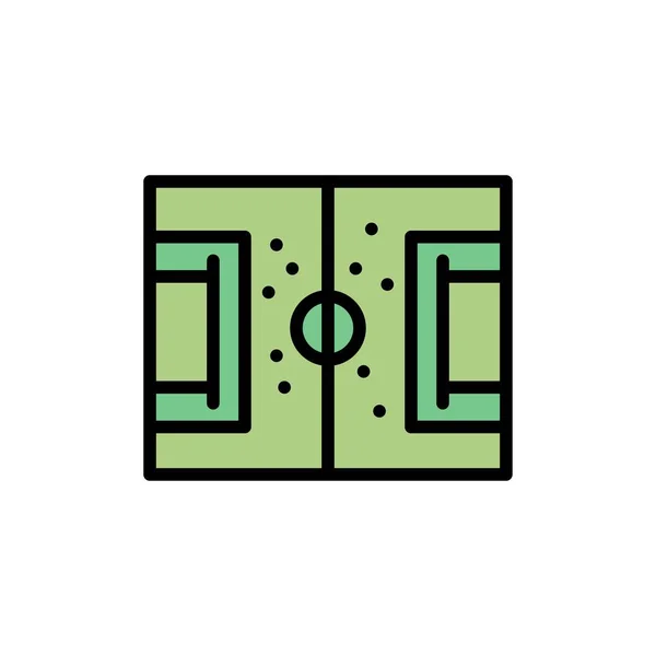 Campo, Futebol, Jogo, Campo, Ícone de cor plana de futebol. Vector ic — Vetor de Stock