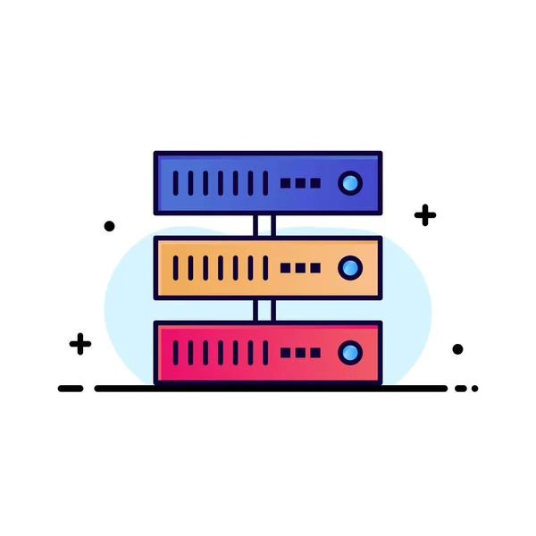 Computing, Dati, Storage, Network Business Logo Template. Appartamento C — Vettoriale Stock