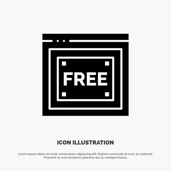 Free Access, Internet, Technology, Free solid Glyph Icon — стоковый вектор