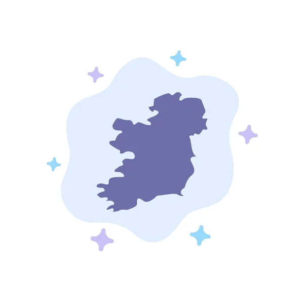 Welt, Karte, Irlandblaues Symbol auf abstraktem Wolkenhintergrund — Stockvektor