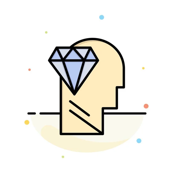 Mind, tökéletesség, Diamond, Head absztrakt lapos szín Icon templat — Stock Vector