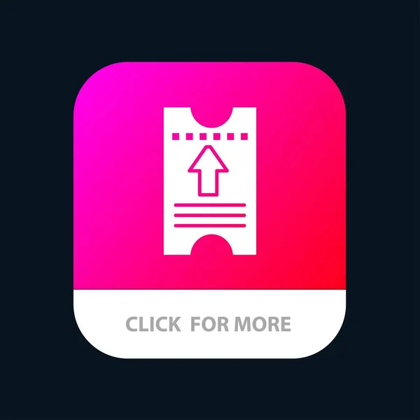 Ticket, Pass, Hotel, Arrow Mobile App Icon Design — Stock Vector