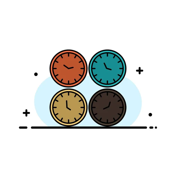 Clock, Business, Clocks, Office Clocks, Time Zone, Wall Clocks, — Stock Vector