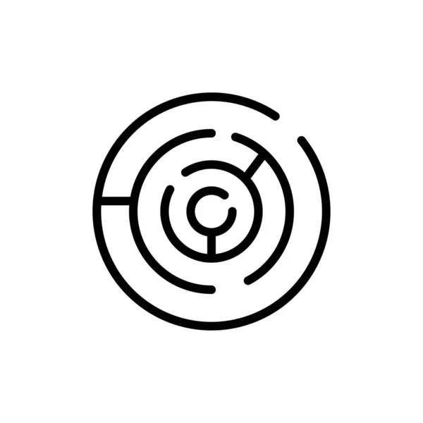 Círculo, Labirinto de círculo, Labirinto, Ícone de cor plana de labirinto. Vector ic —  Vetores de Stock