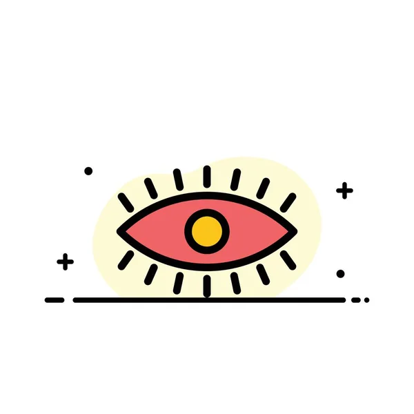 Eye, Eyes, Watch, Design  Business Flat Line Filled Icon Vector — Stockový vektor