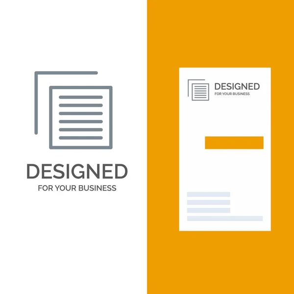 Document, Fichier, Utilisateur, Interface Grey Logo Design and Business Ca — Image vectorielle