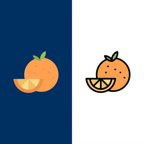 Orange, Food, Fruit, Madrigal  Icons. Flat and Line Filled Icon