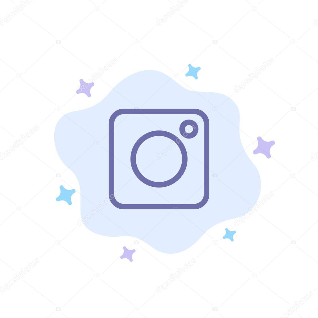 Camera, Instagram, Photo, Social Blue Icon on Abstract Cloud Background