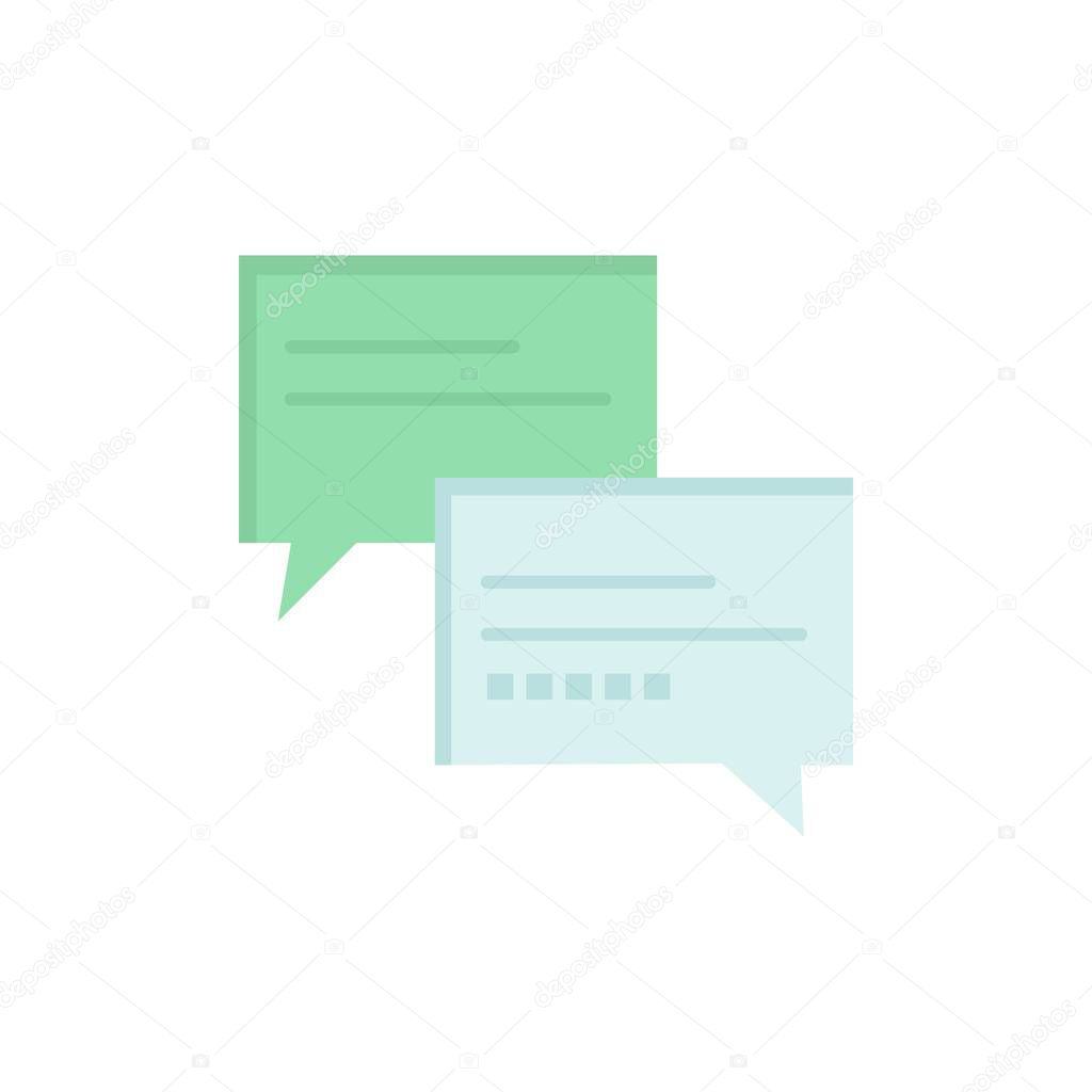 Chat, Comment, Message, Education  Flat Color Icon. Vector icon 