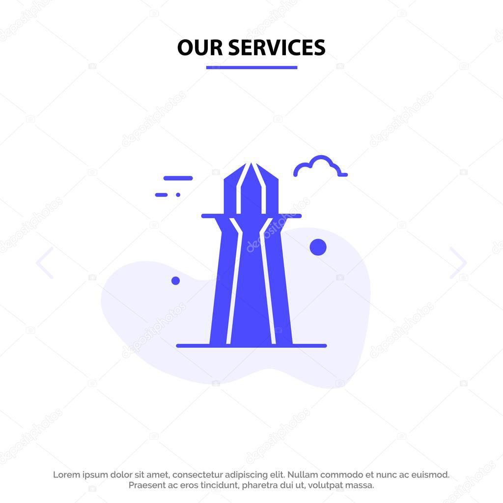Our Services Canada, Co Tower, Canada Tower, Building Solid Glyp