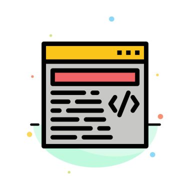 Web, Tasarım, Metin Soyut Düz Renk Simgesi Şablonu