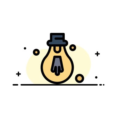 Ampul, Işık, Motivasyon İş Düz Hat Dolgulu Simge Vektör B