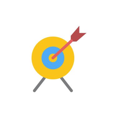 Hedef, Amaç, Hedef Düz Renk Simgesi. Vektör simgesi afiş Şablonu