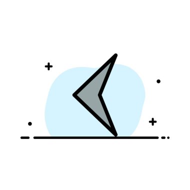 Ok, Sırt, İşaret İş Düz Çizgi Dolgulu Simge Vektör Afiş 