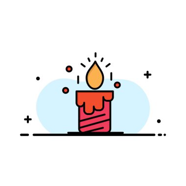 Mum, Işık, Düğün, Aşk İş Düz Hat Dolu Simge Vec