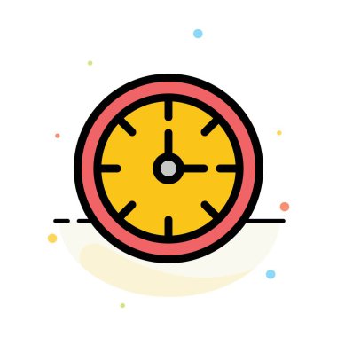 Alarm, Saat, Kronometre, Zaman Soyut Düz Renk Simgesi Şablonu