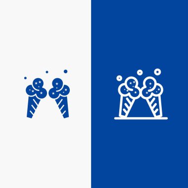 Dondurma, Dondurma, Krema, Amerikan Hattı ve Glyph Katı simgesi Mavi b