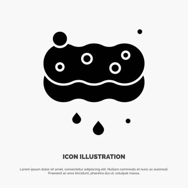Temiz, Temizleme, Sünger, Yıkama katı Glyph Icon vektör