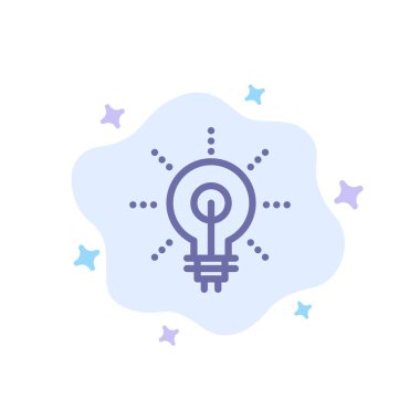 Ampul, Glow, fikir, Insight, soyut clo mavi simge ınspiriting