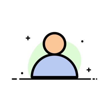 Hesap, Avatar, Kullanıcı İş Düz Hat Dolu Simge Vektör Yasağı