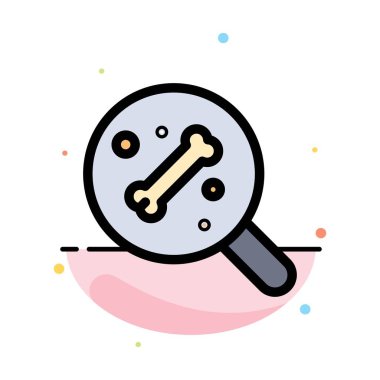 Arama, Kemik, Bilim Soyut Düz Renk Simgesi Şablonu