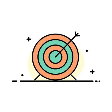 Hedef, Dart, Hedef, Odak İş Düz Çizgi Dolu Simge Vektör