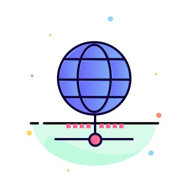 Küre, İnternet, Tarayıcı, Dünya Soyut Düz Renk Simgesi Templat