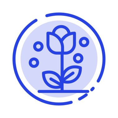 Flora, Çiçek, Çiçek, Doğa, Bahar Mavi Noktalı Çizgi Simgesi