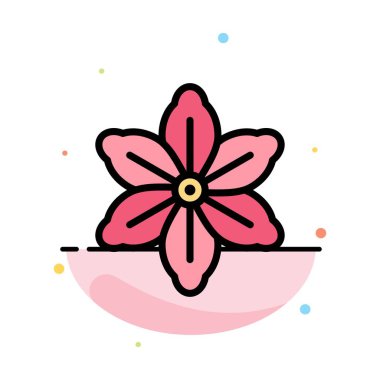 Çiçek, Çiçek, Doğa, Bahar Soyut Düz Renk Simge Şablonu