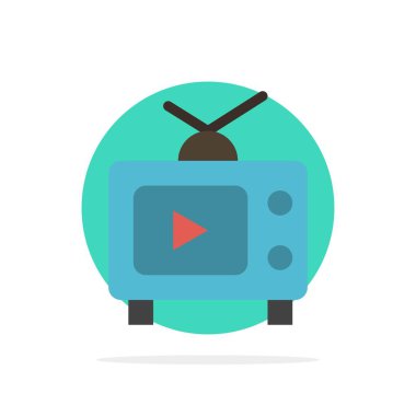 Tv, Televizyon, Play, Video Soyut Daire Arka Plan Düz colo