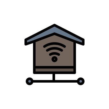 Güvenlik, Internet, Sinyal Düz Renk Simgesi. Vektör simgesi afiş 