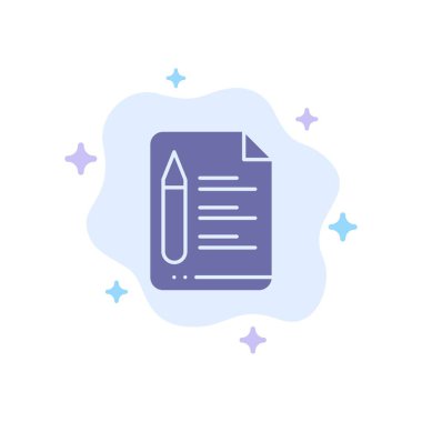 Dosya, Metin, Eğitim, Soyut Bulut Backgr Kalem Mavi Simge