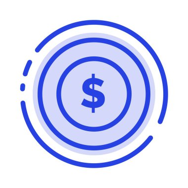 Dolar Sikke, Lojistik, Küresel Mavi Noktalı Çizgi Simgesi