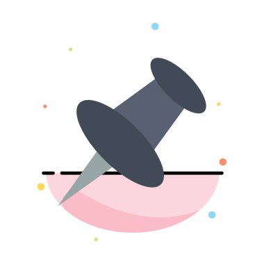 İşaretleyici, Pin, İşaretle Soyut Düz Renk Simgesi Şablonu