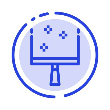 Süpürge, Dustpan, Süpürme Mavi Noktalı Çizgi Simgesi